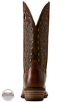 Ariat 10080295 Lucera Narrow Cutter Toe Western Boot in Deepest Tan / Chocolate Snake Print back heel view