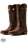 Ariat 10080295 Lucera Narrow Cutter Toe Western Boot in Deepest Tan / Chocolate Snake Print pair shown together
