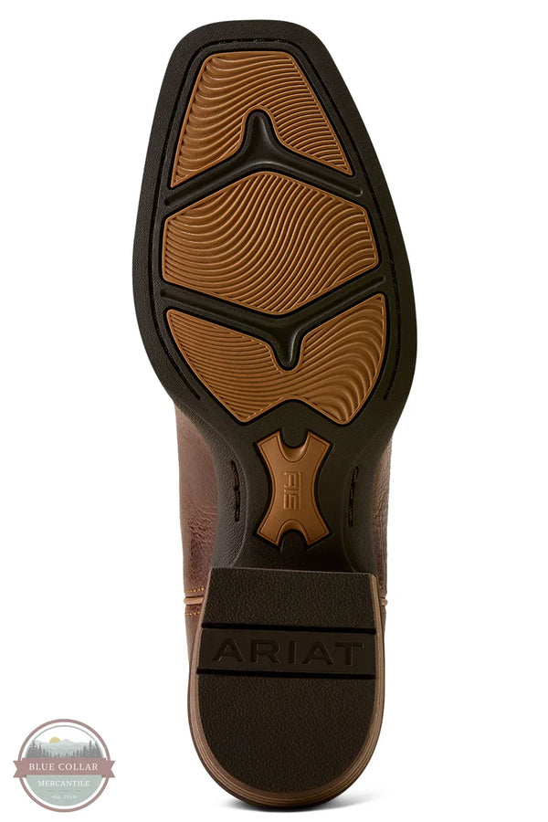 Ariat 10080295 Lucera Narrow Cutter Toe Western Boot in Deepest Tan / Chocolate Snake Print outer sole shown