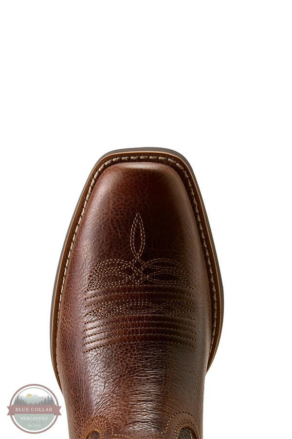 Ariat 10080295 Lucera Narrow Cutter Toe Western Boot in Deepest Tan / Chocolate Snake Print toe detail shown