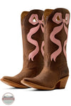 Ariat 10080307 Beaux J Toe Western Boot in Weathered Tan/Baby Pink pair shown