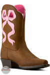 Ariat Girl's Lil Beaux D Toe Western Boot in Distressed Brown main 3/4 image shown