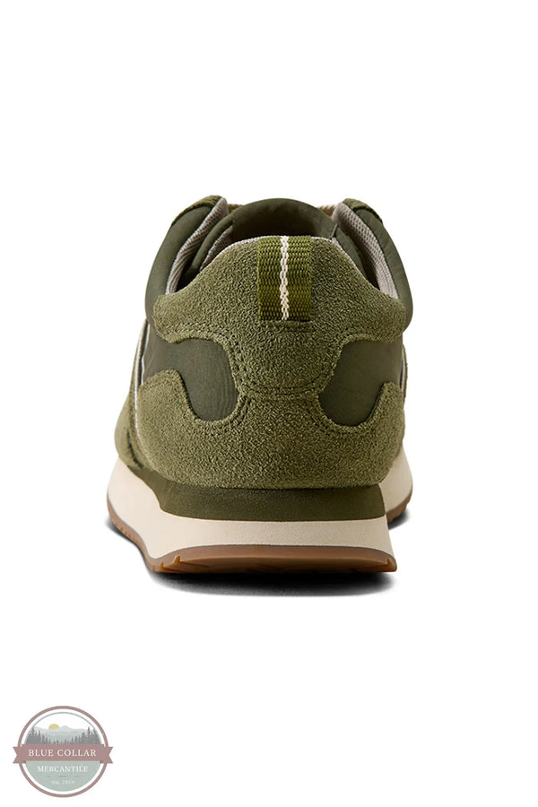 Ariat Men's Ranch Runner Shoe in Olive Suede 10080443 back heel view