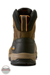 Ariat's 10080450 Men's Stryker Neo 6" Waterproof Composite Toe Work Boot in Dark Brown, A brown and black Brax mid-calf work boot shown from a rear three-quarter angle on a white background, featuring a tan outsole and a small yellow Brax logo patch.
