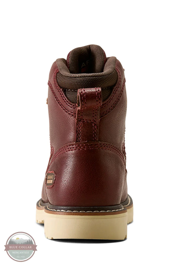 Ariat 10080477 Women's Rebar Lift 6" Work Boot in Cranberry back heel view