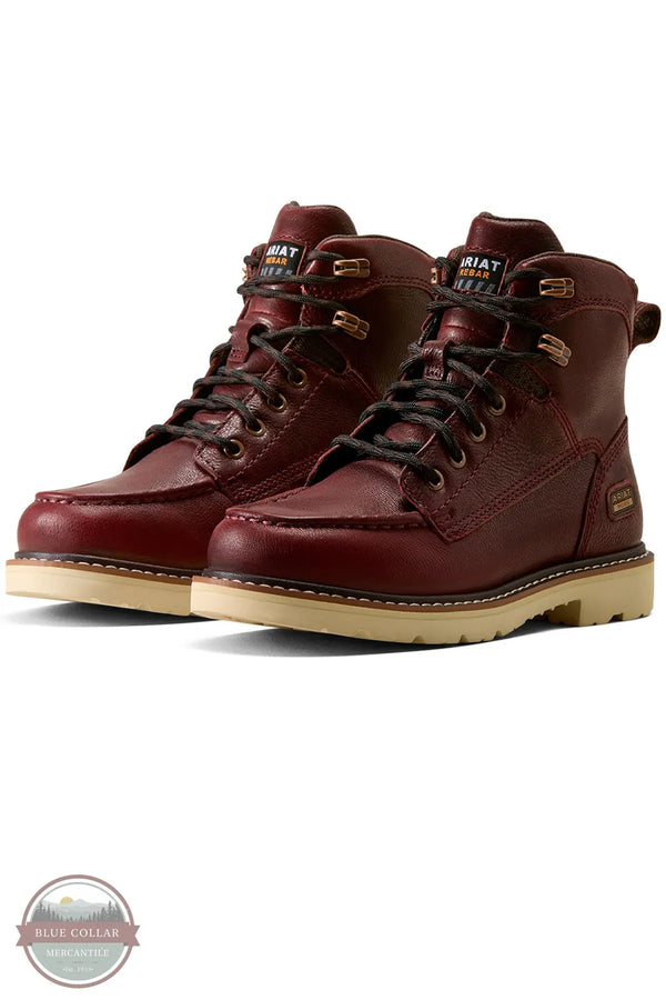 Ariat 10080477 Women's Rebar Lift 6" Work Boot in Cranberry pair shown together