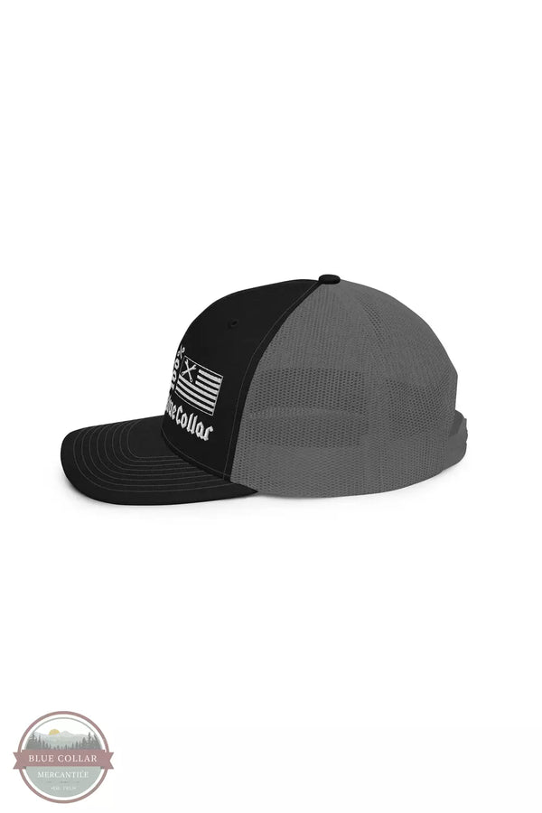 100 Percent Blue Collar 1BC0031 100% Blue Collar Crosswrench Flag Cap in Black/Charcoal Side View