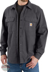Carhartt 105419 Rugged Flex® Relaxed Fit Canvas Fleece Lined Shirt Jac 029 Shadow on model shown
