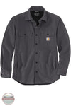 Carhartt 105419 Rugged Flex® Relaxed Fit Canvas Fleece Lined Shirt Jac 029 Shadow front shown