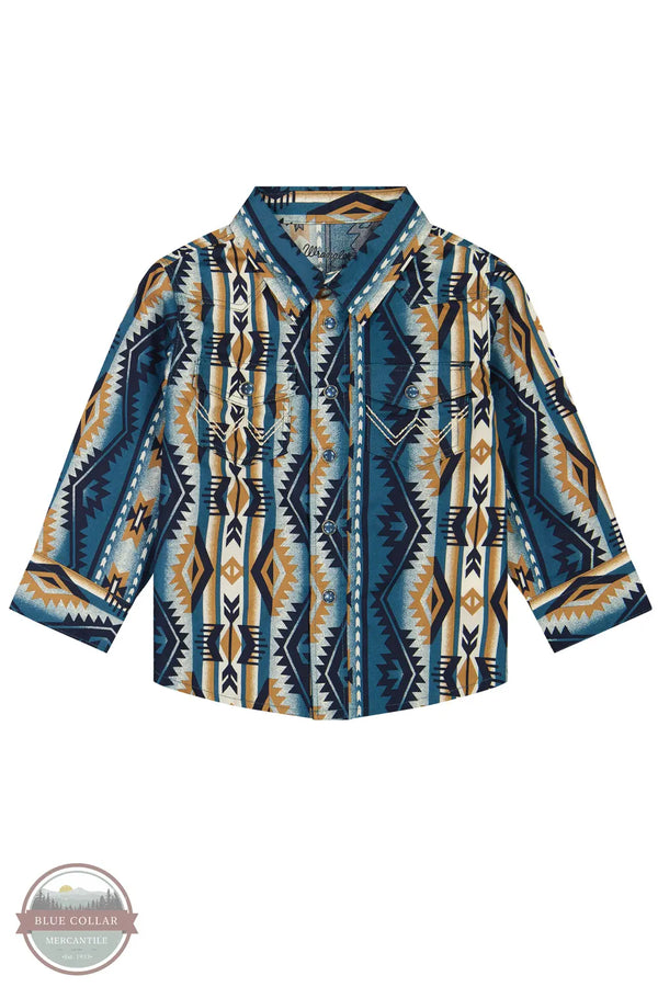 Wrangler 112381491 Baby Boy's Checotah Long Sleeve Western Snap Shirt in High Desert front shown