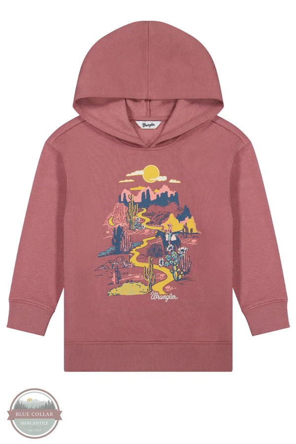 Wrangler 112382660 Girl's Adventure Graphic Pullover Hoodie in Red/Pink