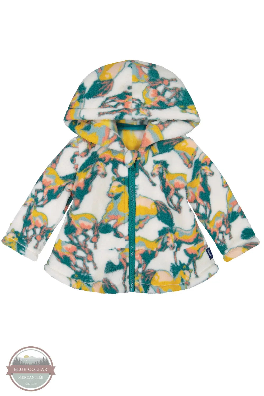 Wrangler 112382663 Little Girl's Full Zip Ruffle Hem Hoodie