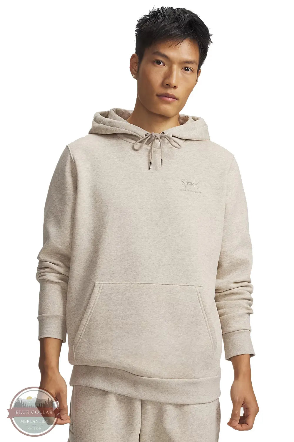 Under Armour Men's UA Icon Fleece Hoodie (Style 1373880-203) on model front shown