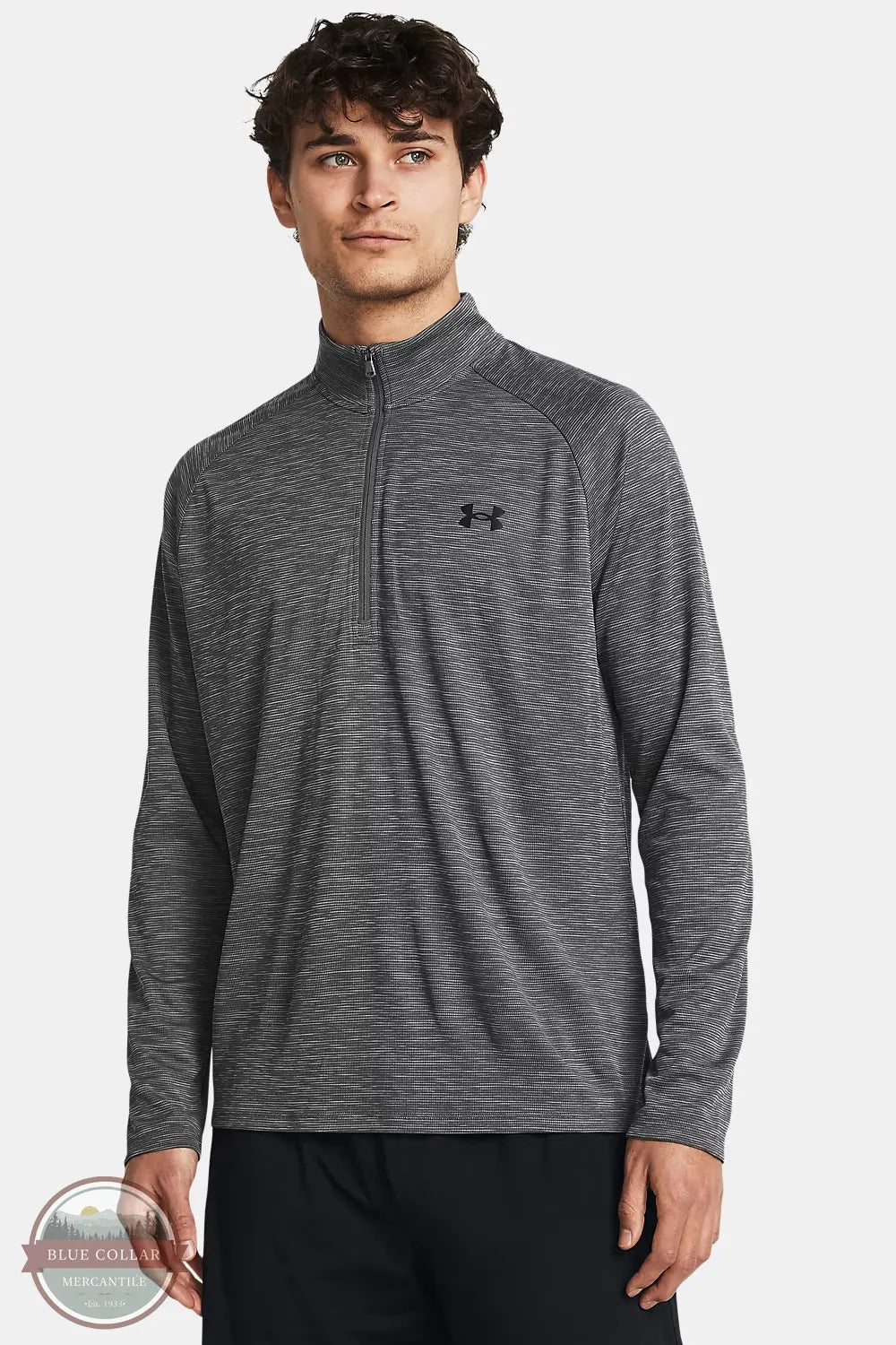 Under Armour 1382797-025 Men's UA Tech Textured 1/2 Zip Sweatshirt front view