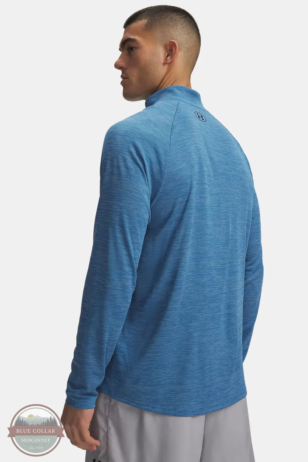 Under Armour 1382797-430 Men's UA Tech Textured 1/2 Zip Sweatshirt back view
