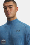 Under Armour 1382797-430 Men's UA Tech Textured 1/2 Zip Sweatshirt zipper detail view