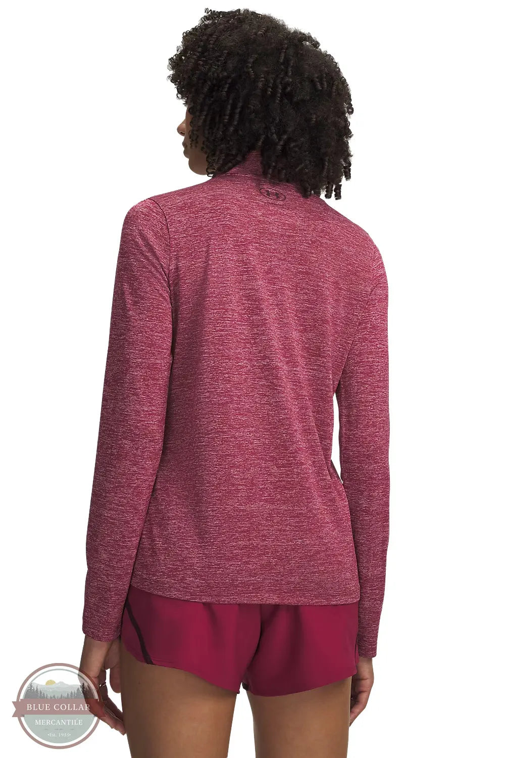 Under Armour 1384225-622 Women's UA Tech Twist Long Sleeve Half Zip Pullover in Claret / Oxblood back view