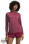 Under Armour 1384225-622 Women's UA Tech Twist Long Sleeve Half Zip Pullover in Claret / Oxblood front view
