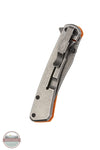 Browning Branded Rock Folder Orange Folding Pocket Knife 3220560 shown closed on metal clip side