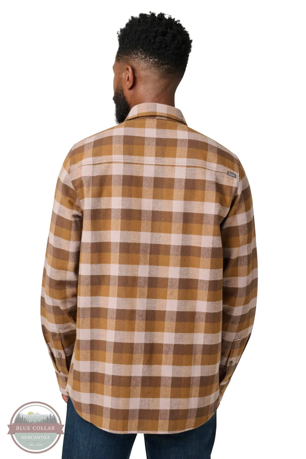 5.11 Tactical 72532 Lester Heavyweight Flannel Long Sleeve Shirt in Dark Earth Check (1304) back model view