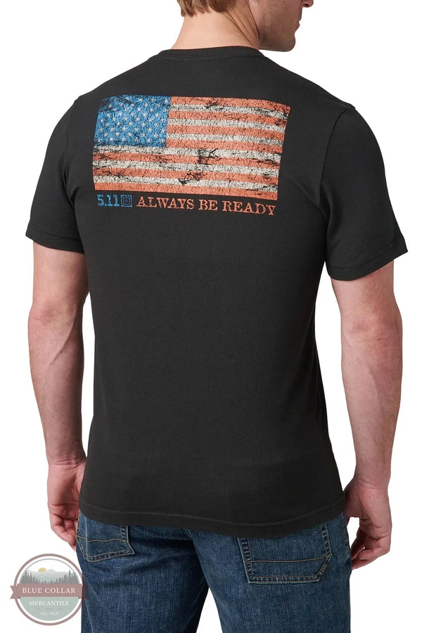5.11 Tactical 76163 American Flag Short Sleeve T-Shirt 019 Black Back view