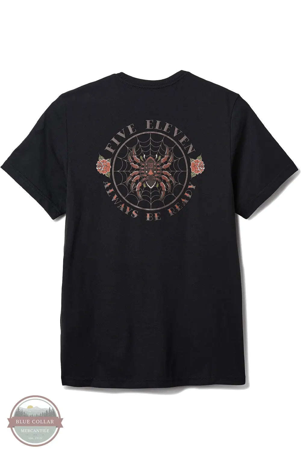5.11 Tactical 76166AFU Bladed Spider Short Sleeve T-Shirt in Black back view