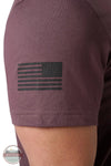 5.11 Tactical 76166AJW Defender Short Sleeve T-Shirt in Raisin sleeve detail image