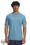 Under Armour 6004109-418 UA Freedom Military Short Sleeve T-Shirt in Blue Smoke / Downpour Gray front view shown