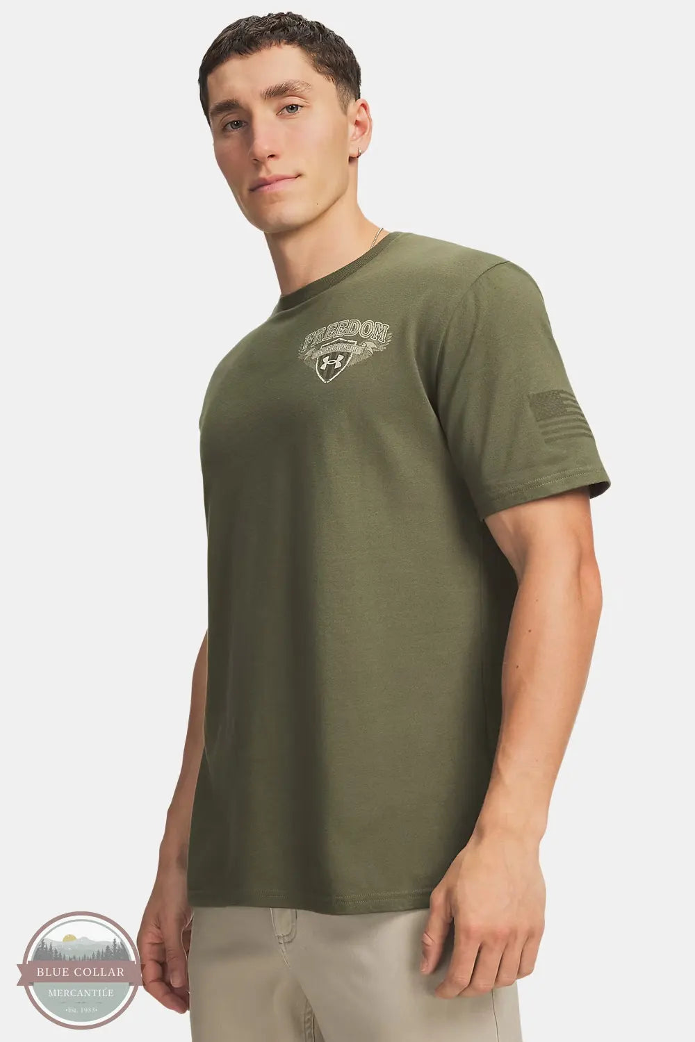 Under Armour 6013375-390 Men's UA Freedom Eagle Short Sleeve T-Shirt full front view