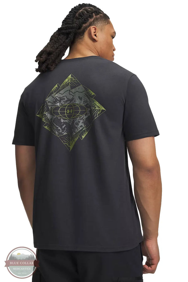 Under Armour 6013822-016 Men's UA Diamond Mountain Short Sleeve T-Shirt in Anthracite / Warm Olive back view