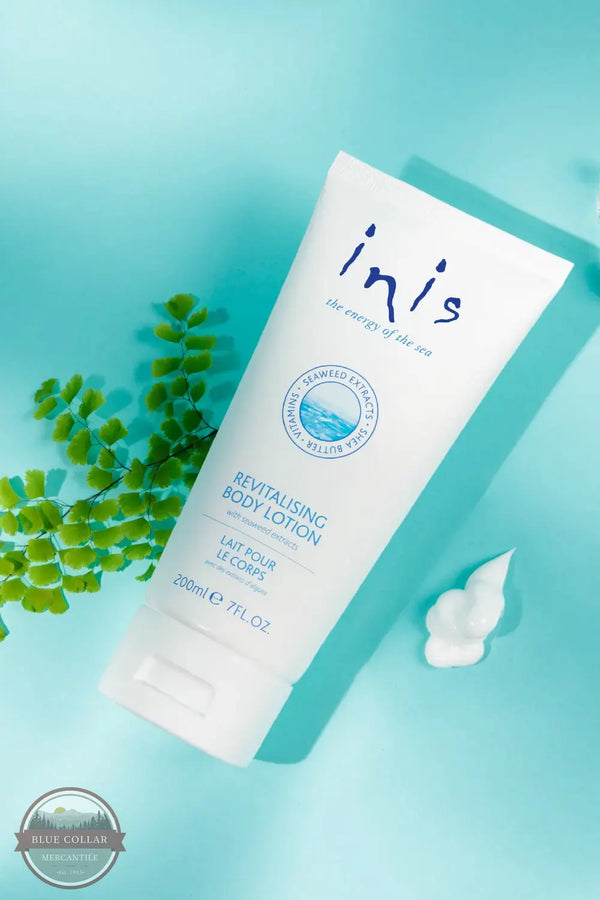 Inis 8005120 Revitalizing Body Lotion 7FL. OZ main image of tube with blue background