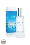 Inis 8020901 Home &amp; Linen Mist 3.3fl. oz., Inis Home Home & Linen Mist perfume bottle and its blue and white packaging box, shown on a white background with a Blue Collar Wholesale watermark in the corner.