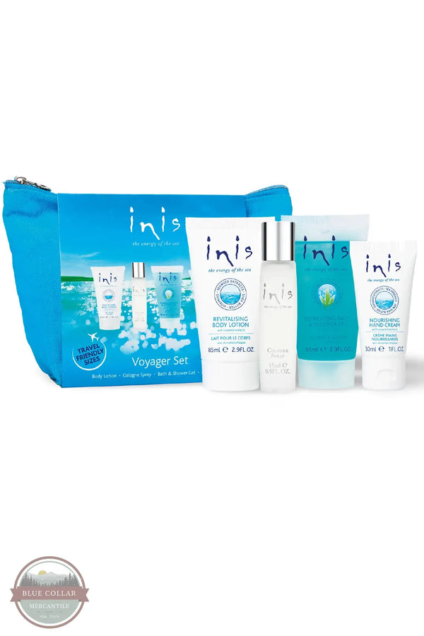 Inis 8021236 Voyager Gift Set | Traveler Size products and case shown on white background