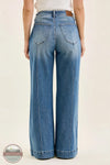 881160 Liza High Waisted Wide Leg Palazzo Medium Denim Jeans | Judy Blue rear view of jean