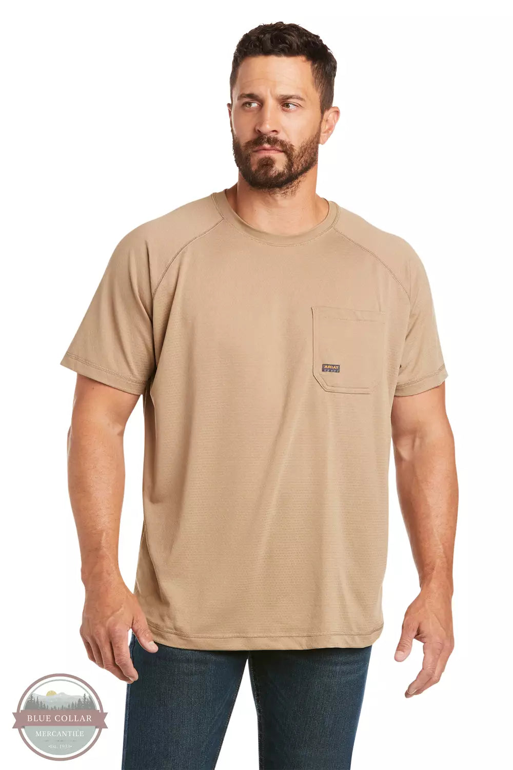 Ariat Men's Rebar Heat Fighter T-Shirt, Khaki M