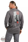 Ariat 10039429 Flame Resistant Air Life on the Line Graphic Long Sleeve T-Shirt in Charcoal Heather Back View