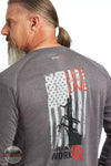 Ariat 10039429 Flame Resistant Air Life on the Line Graphic Long Sleeve T-Shirt in Charcoal Heather Back Detail