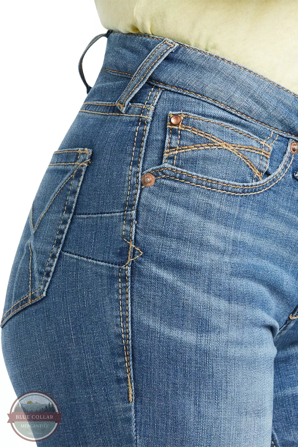 Ariat 10039602 REAL High Rise Daniela Boor Cut Jeans in Tennessee Detail View