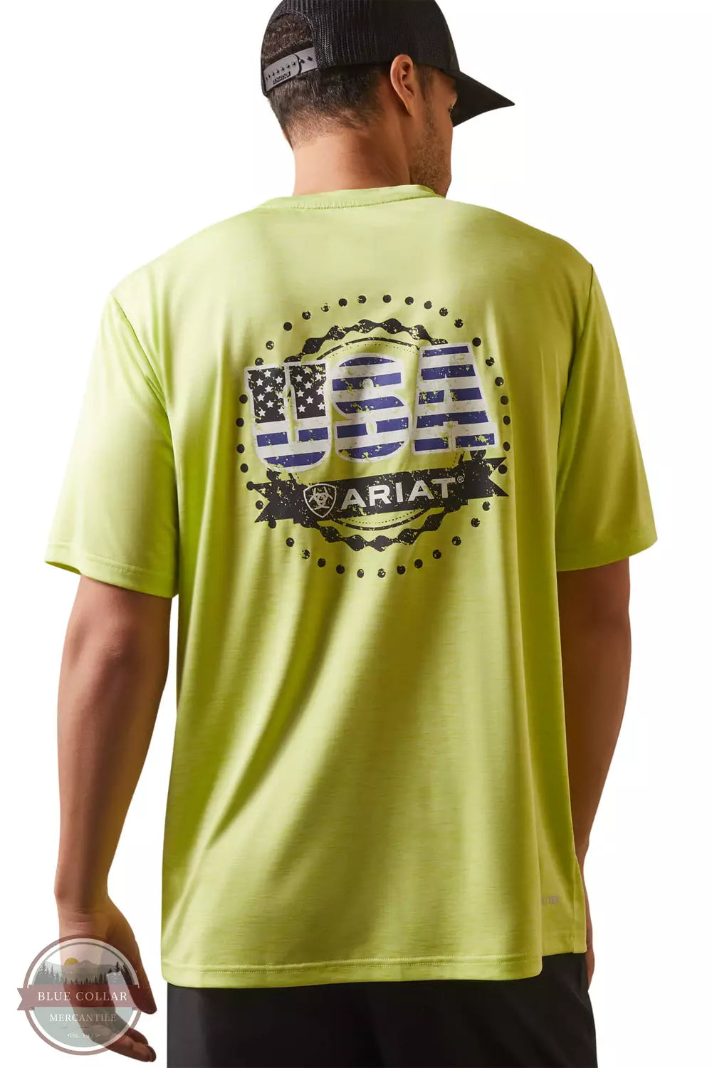 Ariat 10044875 Charger Seal Short Sleeve T-Shirt in Kiwi Colada Back View