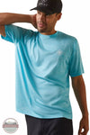 Ariat 10044960 Charger Seal Short Sleeve T-Shirt in Blue Atoll  Front View