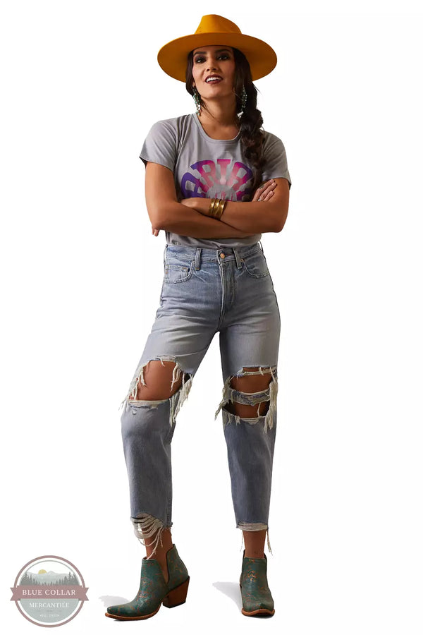 Ariat 10045187 Ultra High Rise Tomboy Straight Jeans in Mykonos Full View