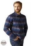 Ariat 10046214 Marley Stretch Modern Fit Long Sleeve Shirt in Dark Blue Chambray Front View