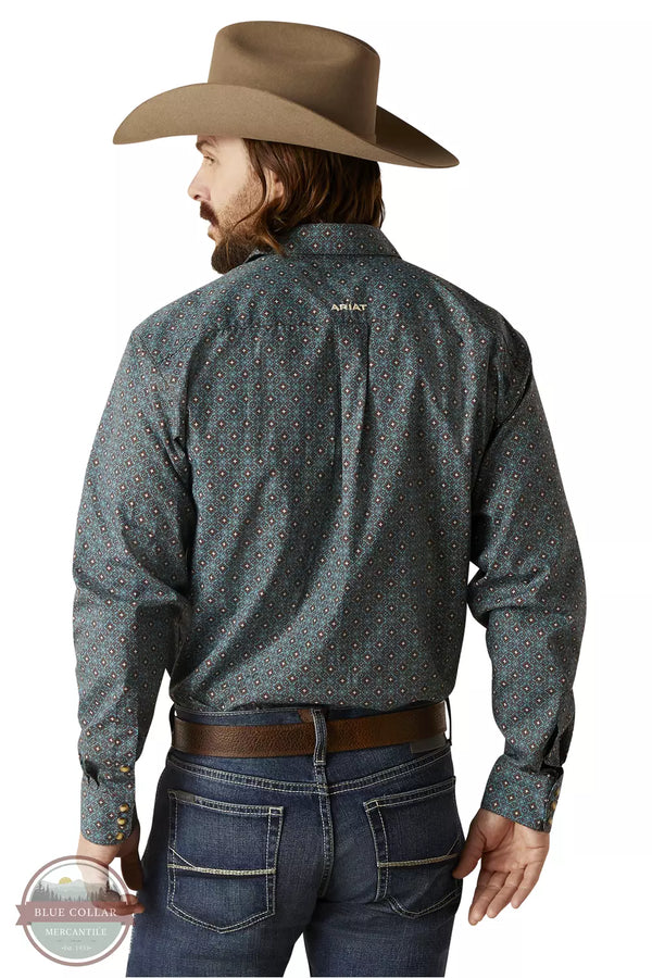 Ariat 10046226 Broderick Classic Fit Long Sleeve Snap Shirt in Bitter Chocolate Back View