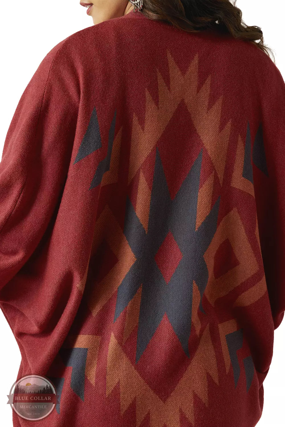 Ariat 10046275 Terra Cardigan Sweater in Burnt Russet Detail View