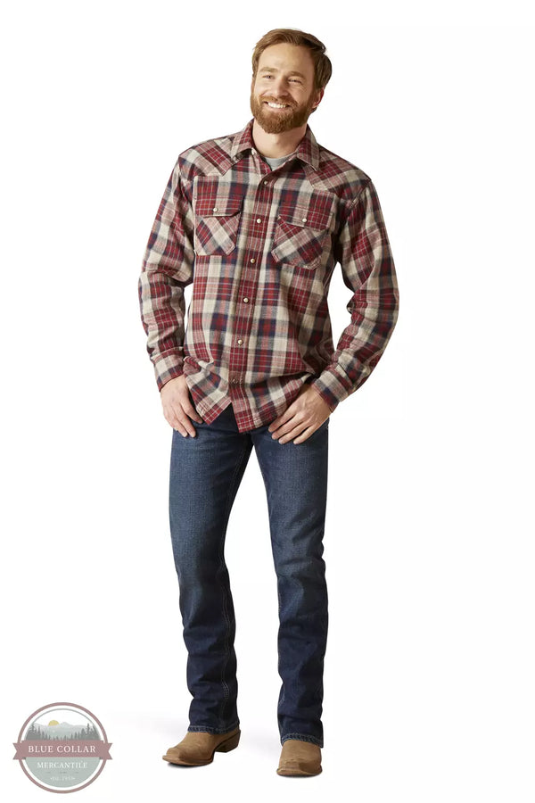 Ariat 10046298 Harlen Long Sleeve Snap Shirt in Red Plaid Full View