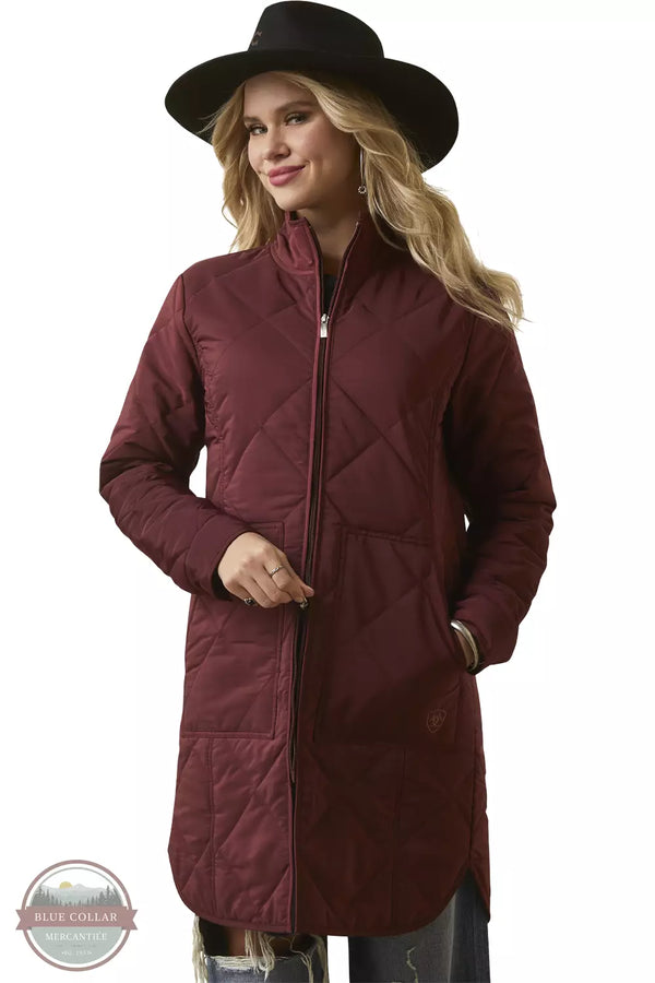 Ariat 10046427 Quilted Jacket in Tawny Port Front View