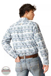 Ariat 10046577 Garith Long Sleeve Snap Shirt in a Turquoise Print Back View