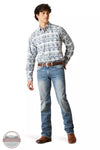 Ariat 10046577 Garith Long Sleeve Snap Shirt in a Turquoise Print Full View