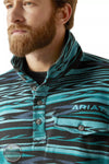 Ariat 10046656 Cotton-Rich Mockneck Sweatshirt in Biscay Blue Heather Detail View
