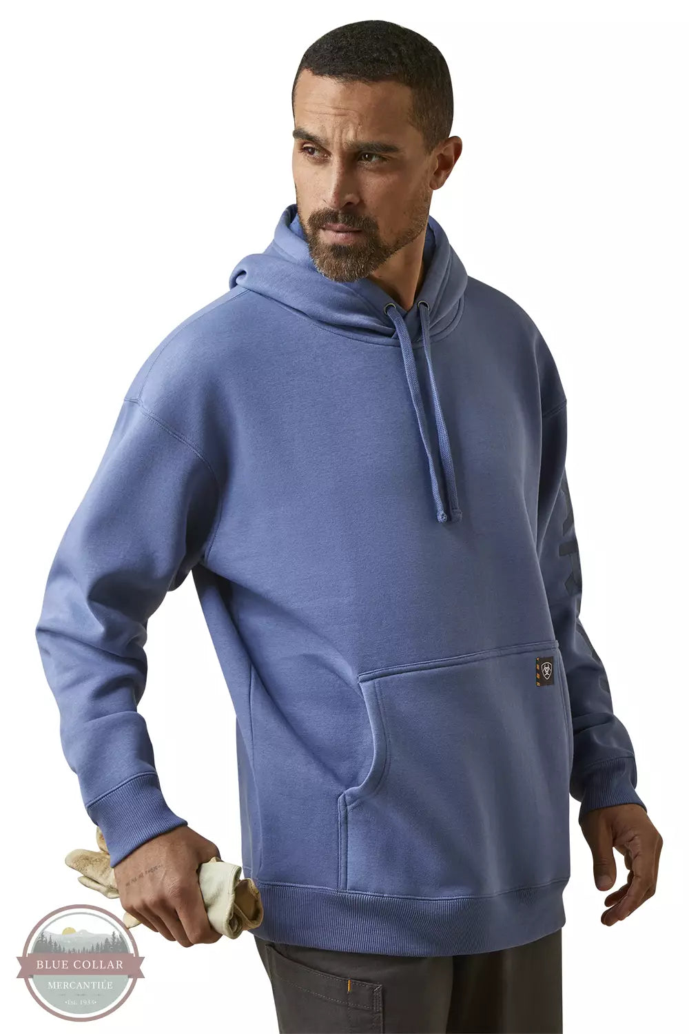 Ariat 10046784 Rebar Graphic Hoodie in Coastal Fjord Front View